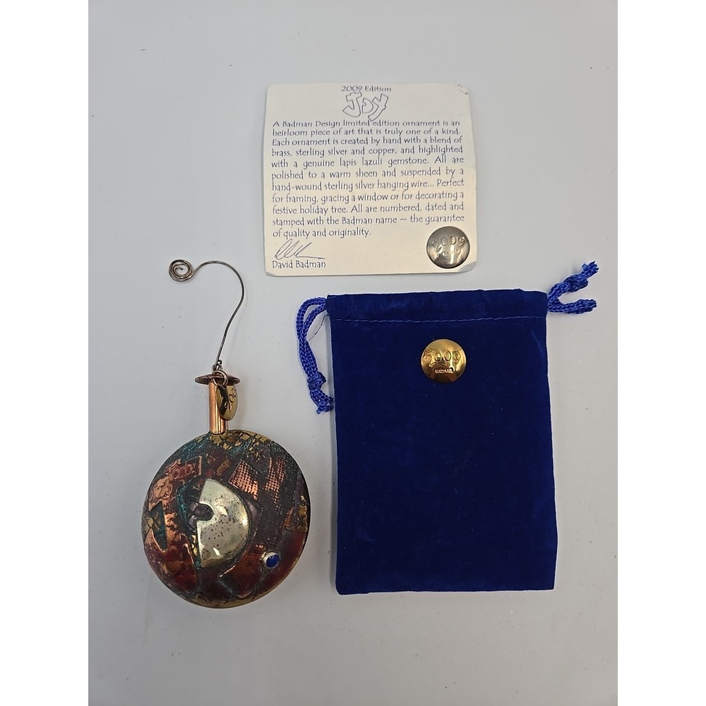 Designed David Badman Mixed Metal Lapis Lazuli Gemstone Heirloom Ornament 2009